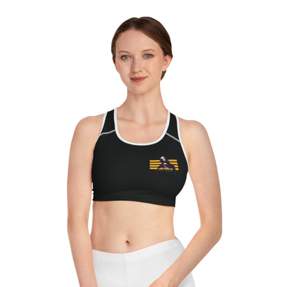 "Doug" Sports Bra  - Mini Striped Print