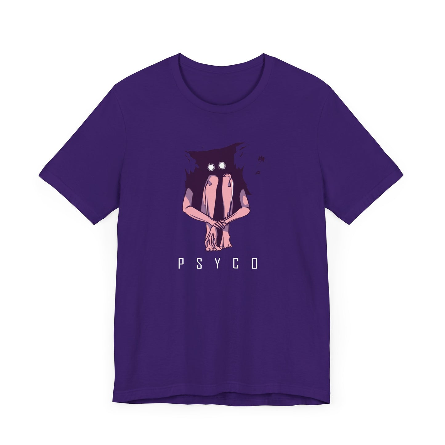 "Psyco" Short Sleeve T-shirt Blancheur Print