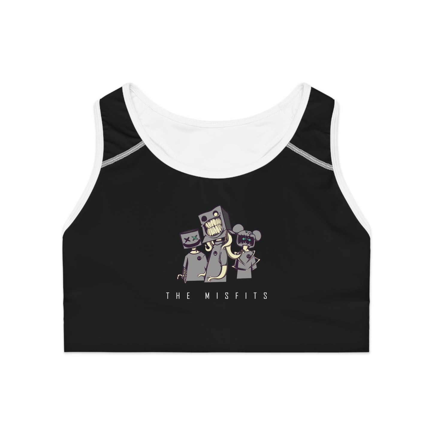 "Misfits" Sports Bra  - Blancheur Print