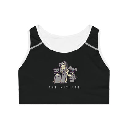 "Misfits" Sports Bra  - Blancheur Print