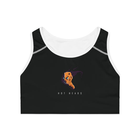 "Hot Heads" Sports Bra  - Blancheur Print