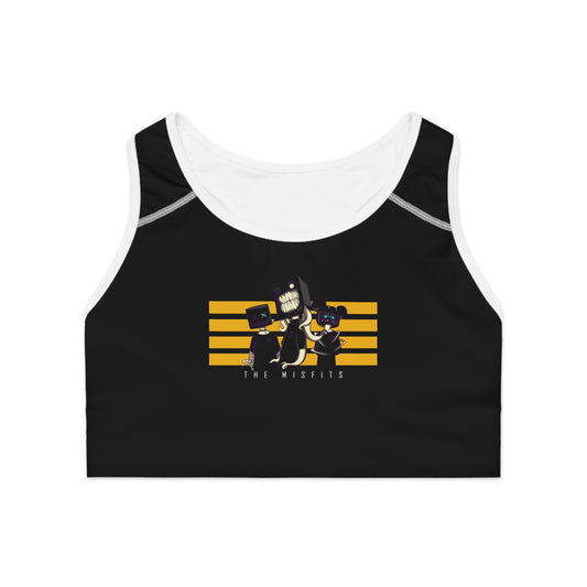 "Misfits" Sports Bra  - Striped Print