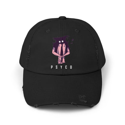 "Psyco" Distressed Hat/Face Cap for Outdoors - Blancheur Print