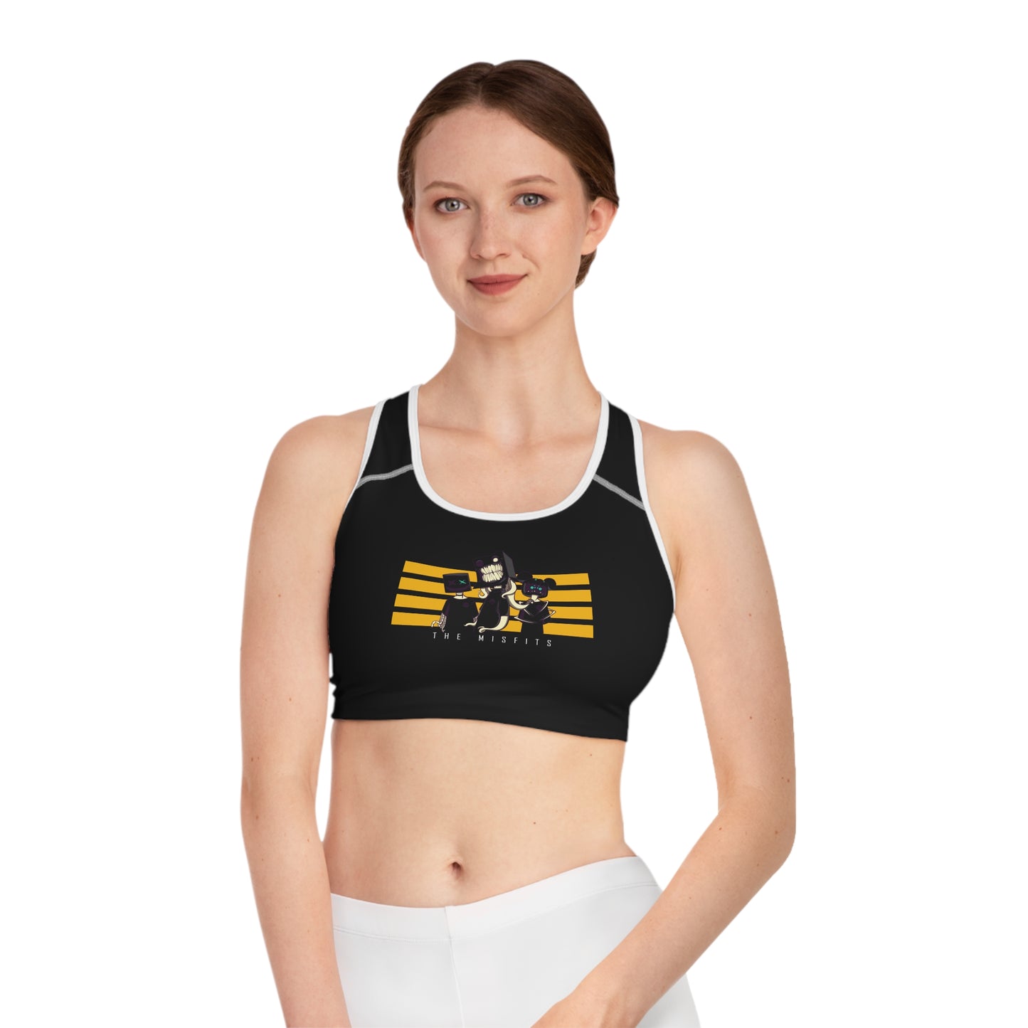 "Misfits" Sports Bra  - Striped Print