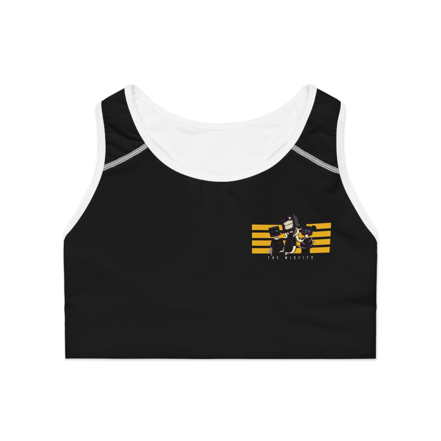 "Misfits" Sports Bra  - Mini Striped Print