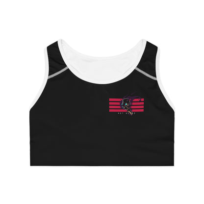 "Hot Heads" Sports Bra  - Mini Striped Print