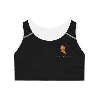 "Hot Heads" Sports Bra  - Mini Blancheur Print