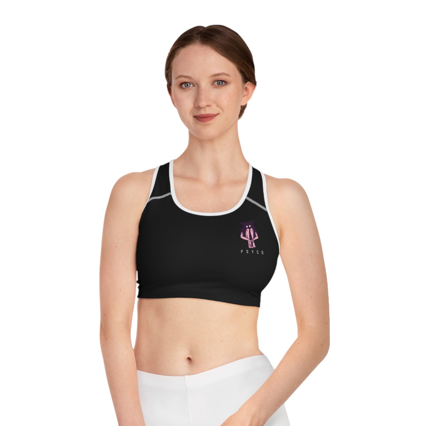 "Psyco" Sports Bra  - Mini Blancheur Print