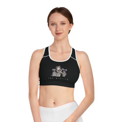 "Misfits" Sports Bra  - Blancheur Print