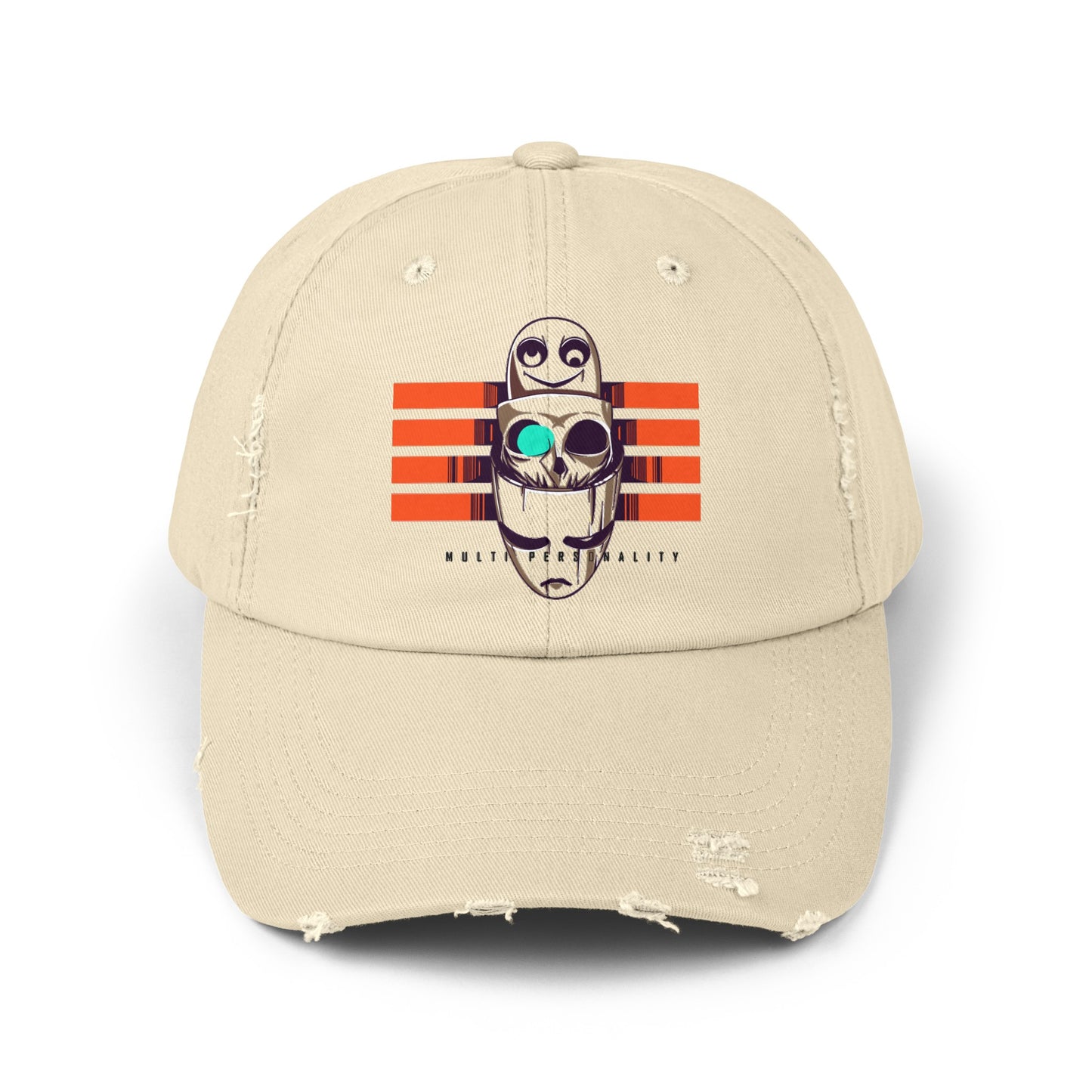 "The Multi Personality " Distressed Hat/Face Cap for Outdoors - Striped Print