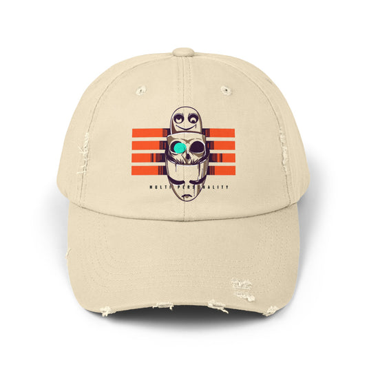 "The Multi Personality " Distressed Hat/Face Cap for Outdoors - Striped Print