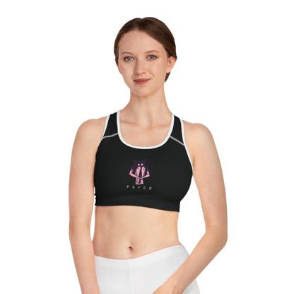 "Psyco" Sports Bra  - Blancheur Print