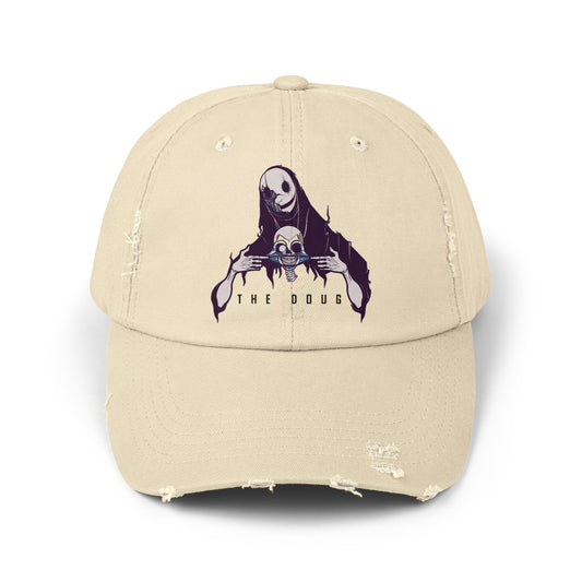 "The Doug" Distressed Hat/Face Cap for Outdoors - Noir Print