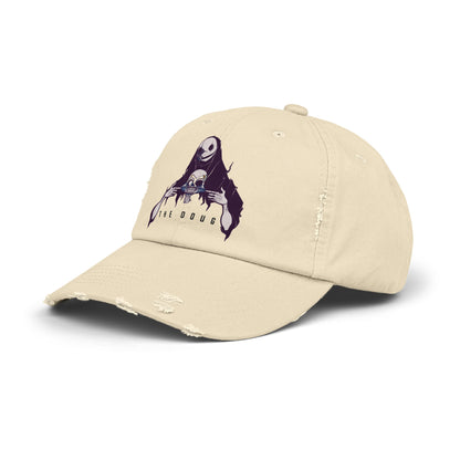 "The Doug" Distressed Hat/Face Cap for Outdoors - Noir Print