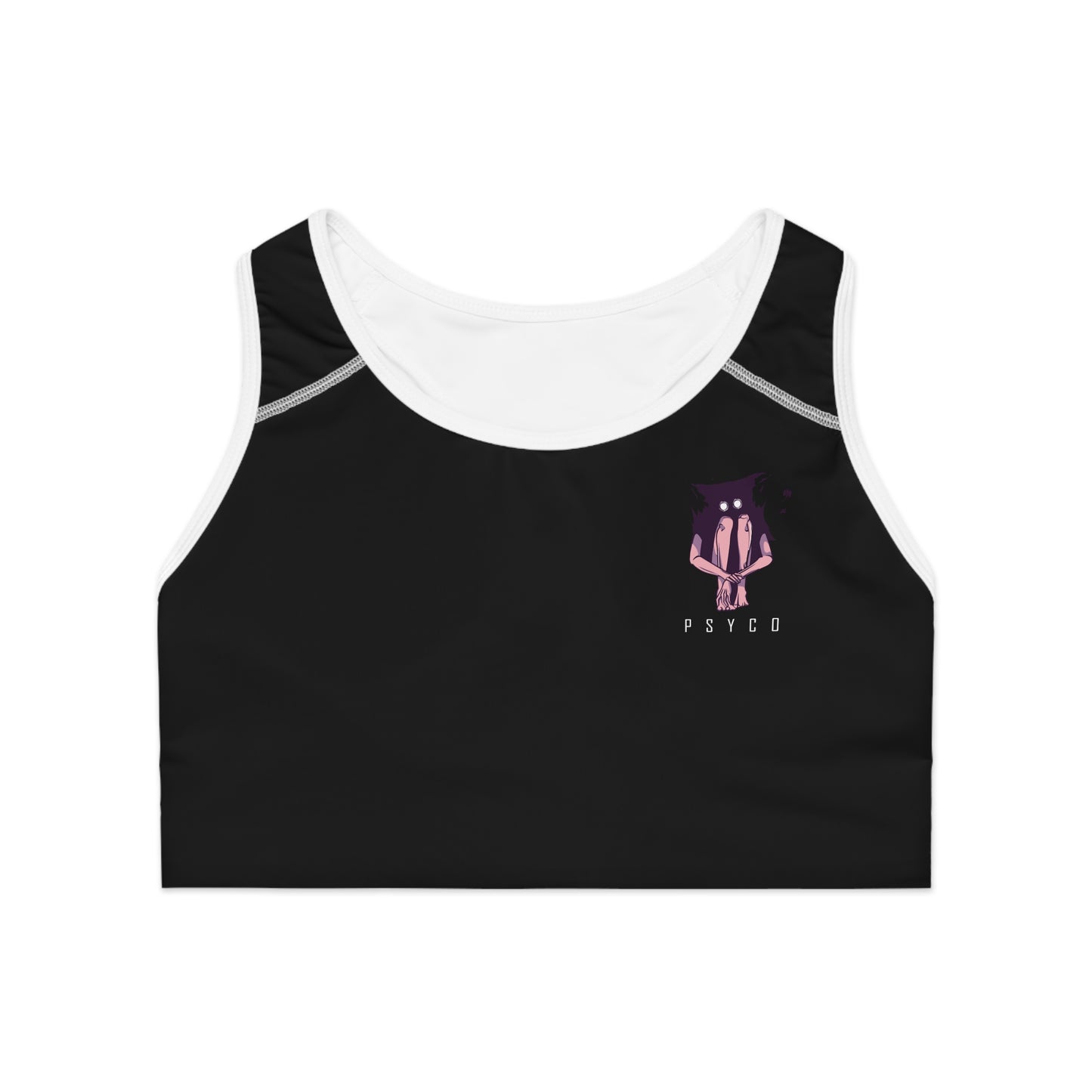 "Psyco" Sports Bra  - Mini Blancheur Print