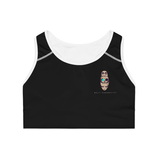 "Multi-personality" Sports Bra  - Mini Blancheur Print